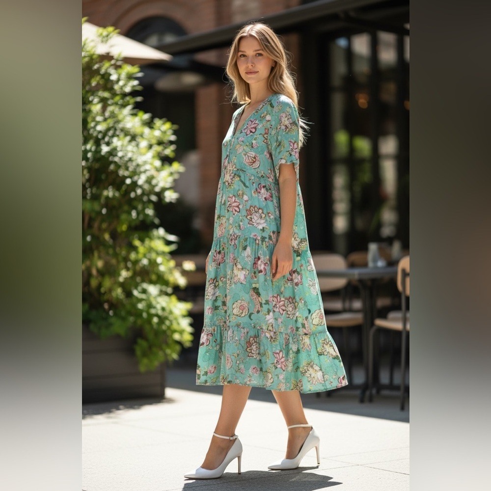 Sunday Mi Amor Spring Women Flower design dress Size XS
